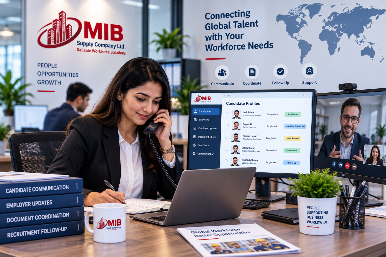 Professional recruitment communication and coordination